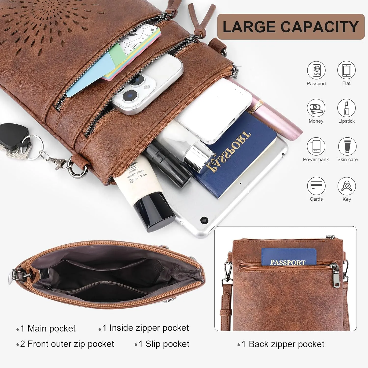 APHISON Crossbody purse for Women, Vegan Leather Sunflower Crossbody Phone Handbags with Adjustable Strap
