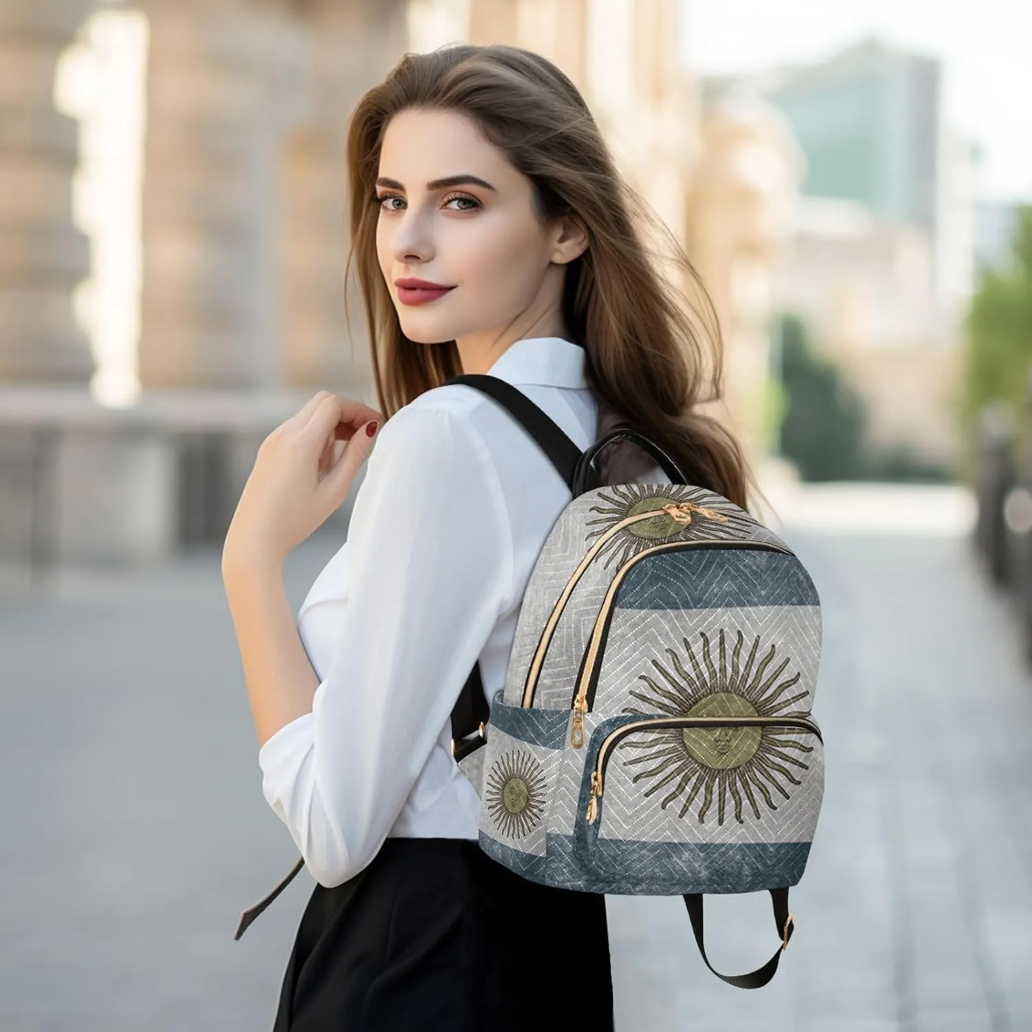 Argentina Flag Art Mini Backpack for Women, Travel Backpack Purse Daypack Shoulder Bag for Ladies