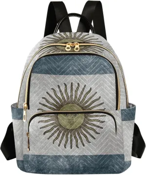Argentina Flag Art Mini Backpack for Women, Travel Backpack Purse Daypack Shoulder Bag for Ladies