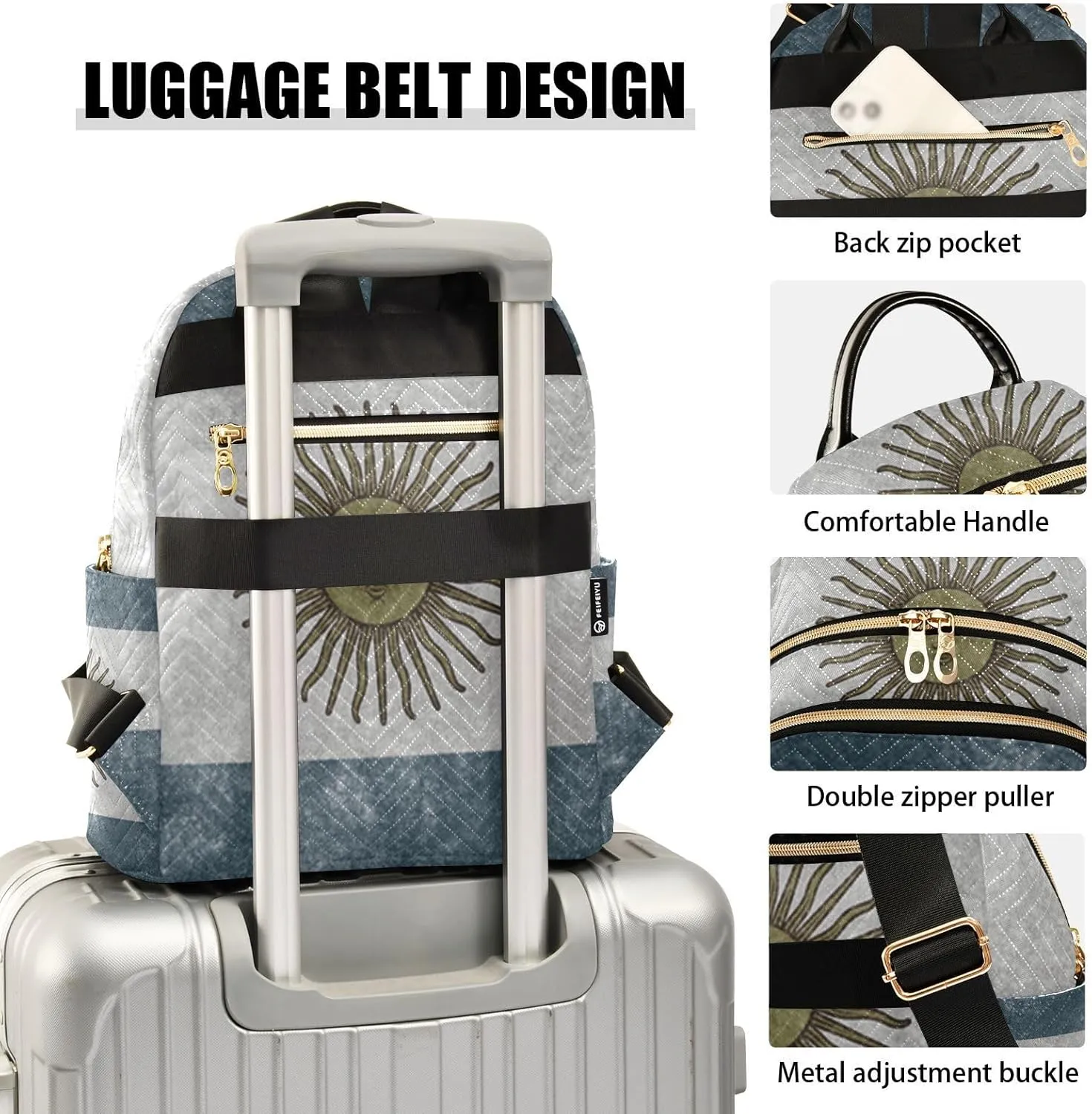Argentina Flag Art Mini Backpack for Women, Travel Backpack Purse Daypack Shoulder Bag for Ladies