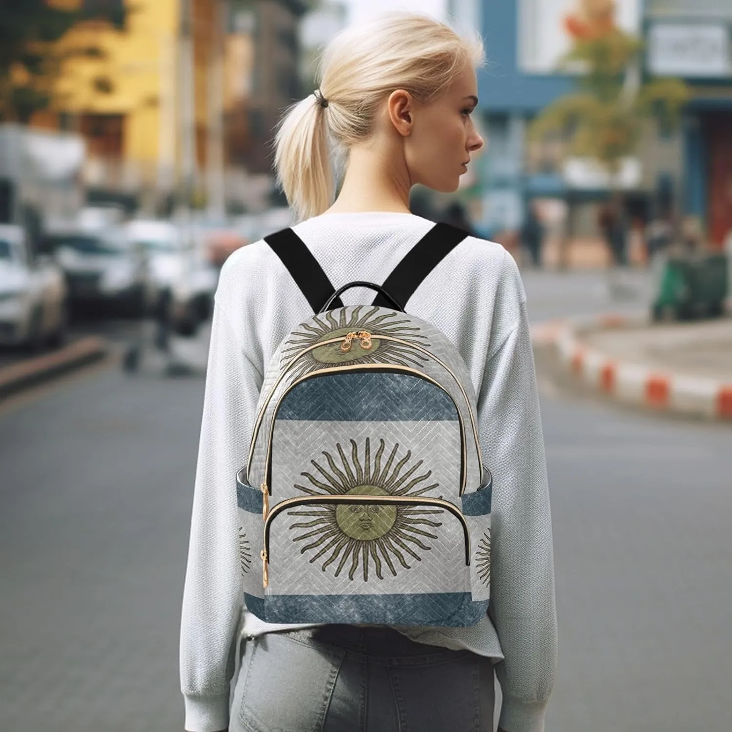 Argentina Flag Art Mini Backpack for Women, Travel Backpack Purse Daypack Shoulder Bag for Ladies