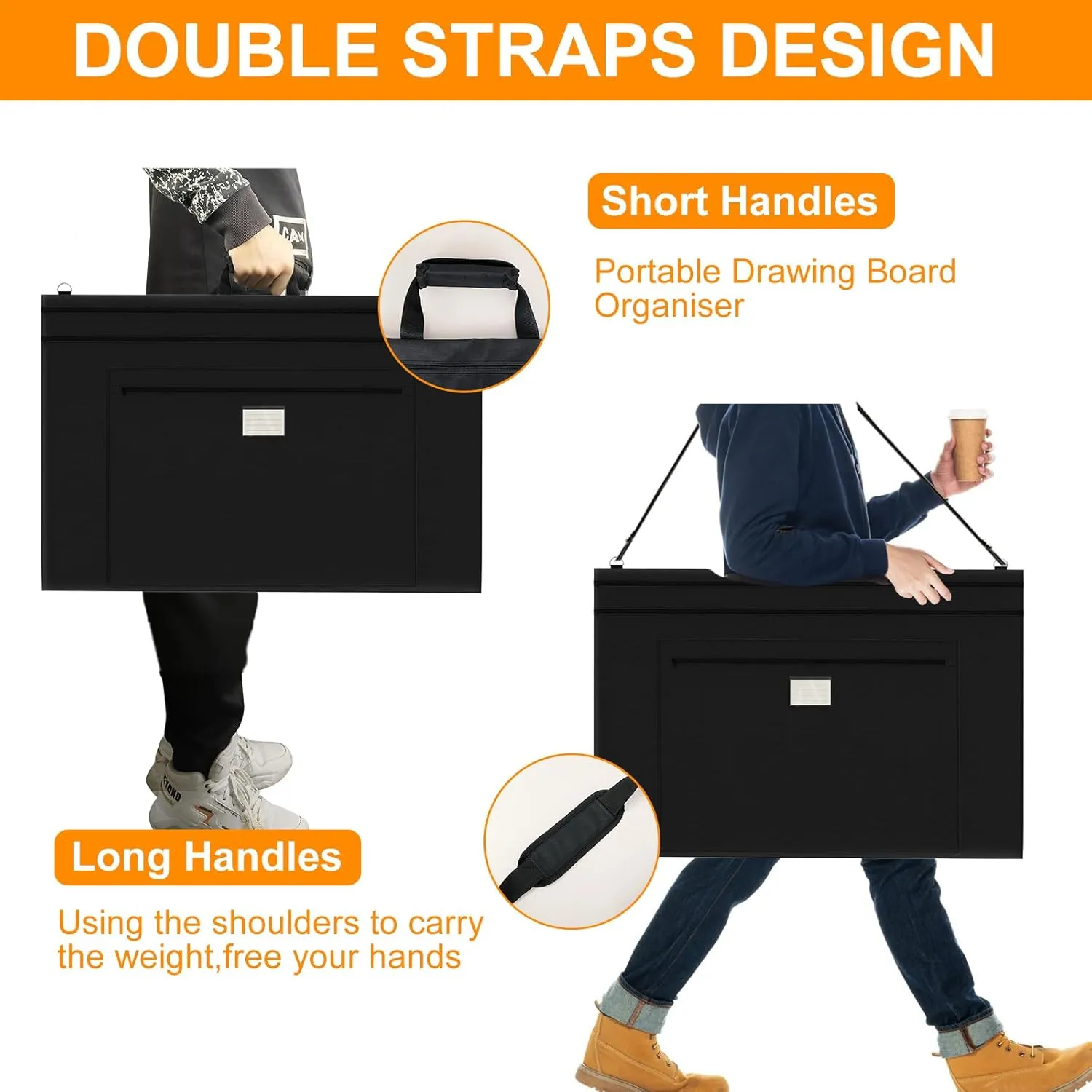 Art Portfolio Bag,20 * 26inch Art Portfolio Case Organizer Tote,With Detachable Shoulder Strap,for Artwork Poster Painting and Drawing