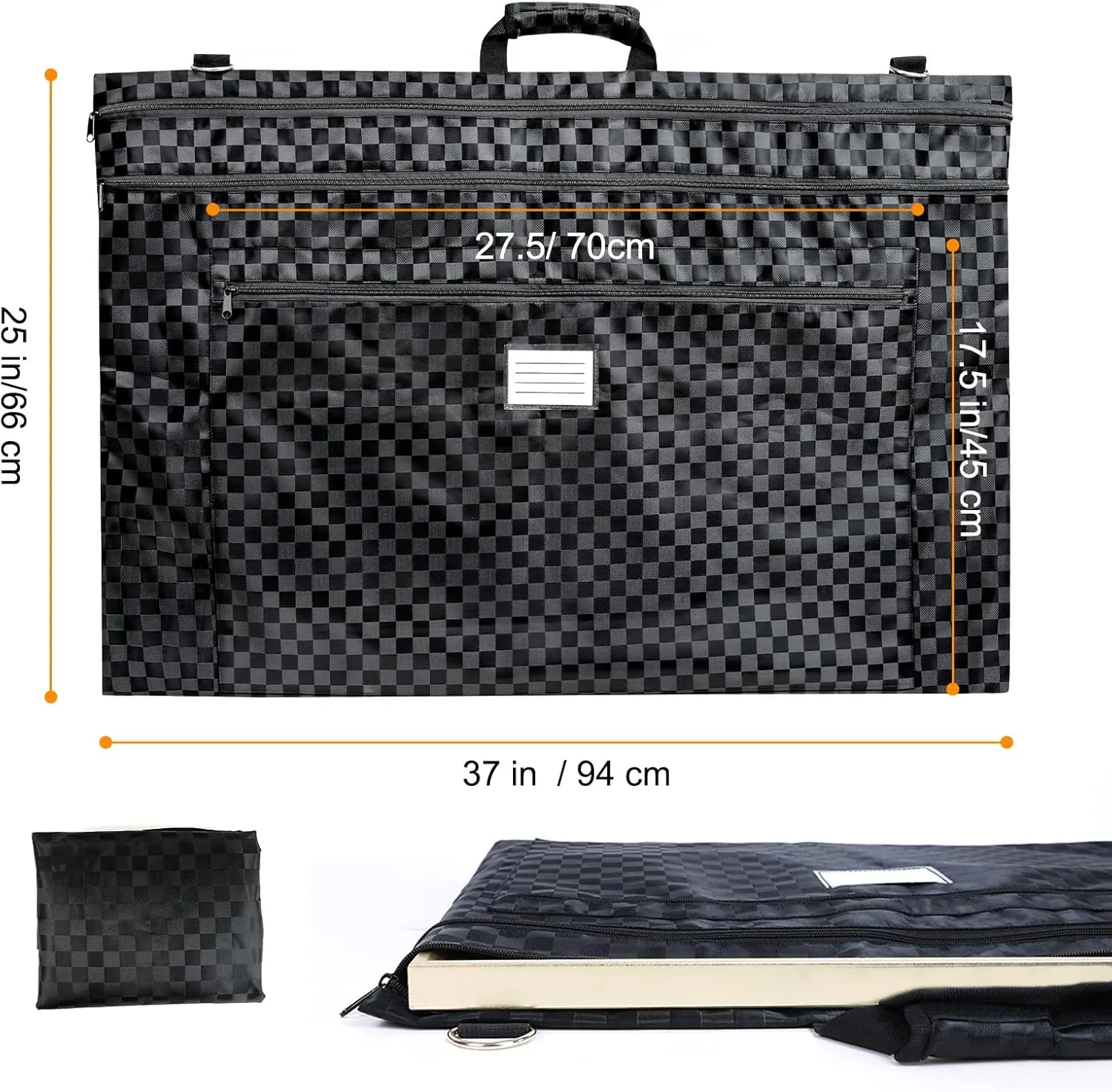 Art Portfolio Bag,24 * 36 inch Art Canvas Portfolio Case Organizer Tote,With Detachable Shoulder Strap,for Artwork Poster Painting and Drawing