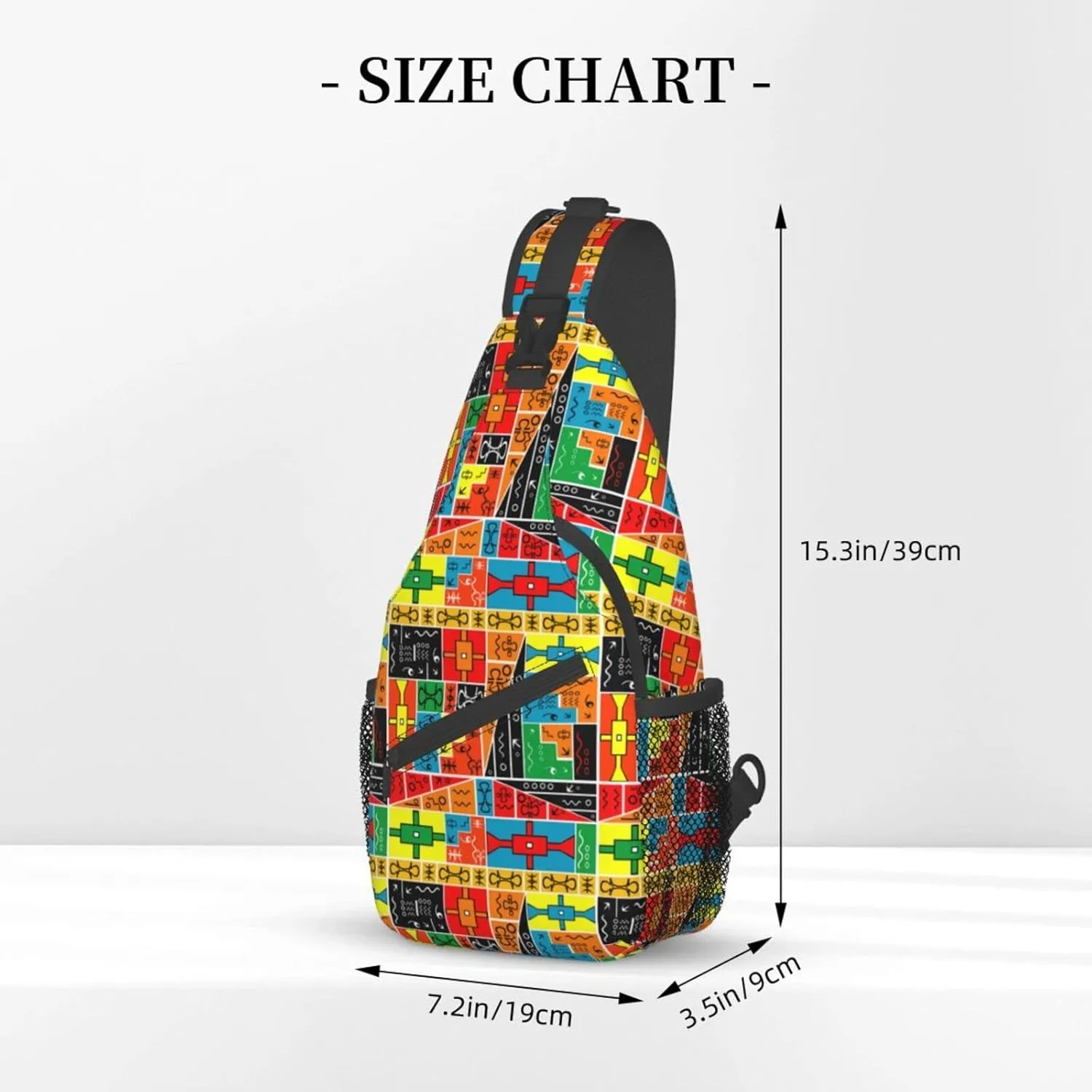 ASYG African Art Sling Bag Cute Crossbody Chest Daypack Casual Backpack African Shoulder Bag For Travel Picnic