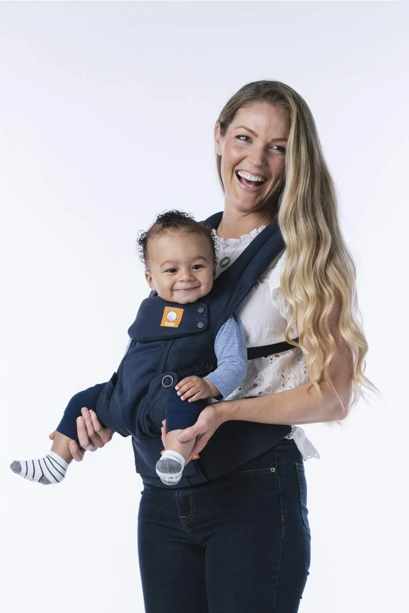 Baby Tula Coast Explore Mesh Baby Carrier 7 – 45 lb, Adjustable Newborn to Toddler Carrier, Multiple Ergonomic Positions Front and Back, Breathable – Coast Indigo, Navy Blue