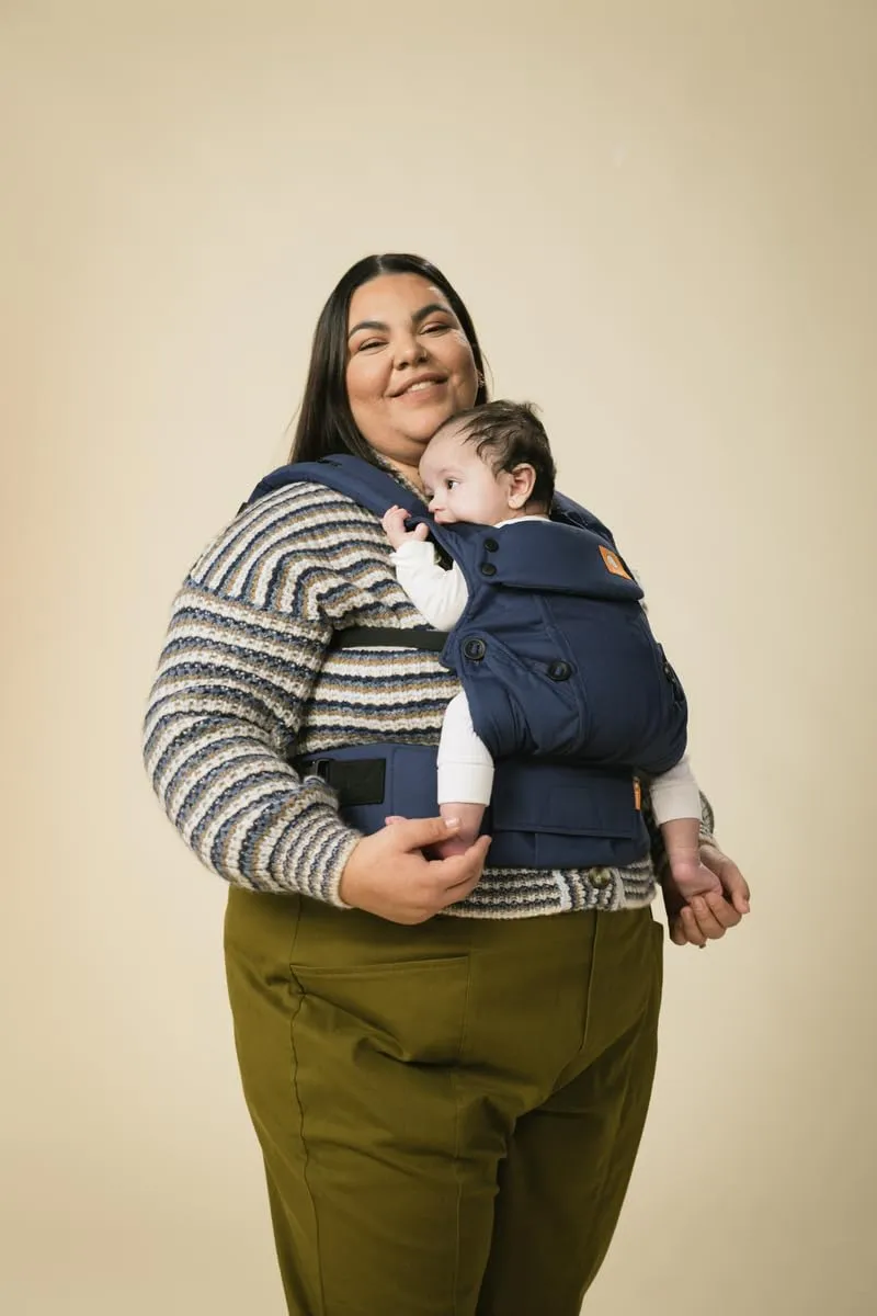 Baby Tula Coast Explore Mesh Baby Carrier 7 – 45 lb, Adjustable Newborn to Toddler Carrier, Multiple Ergonomic Positions Front and Back, Breathable – Coast Indigo, Navy Blue