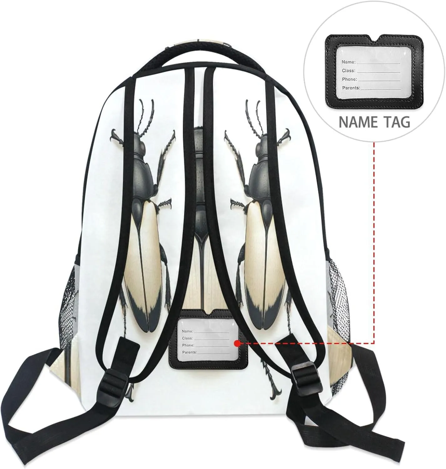 Backpack for Teens Boys Girls Waterproof Travel Laptop Backpack with Chest Strap for Business Work College Travel Trip Art Hylobatidae White