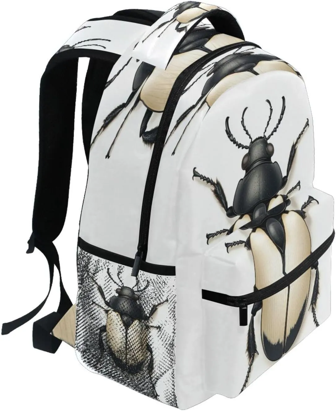 Backpack for Teens Boys Girls Waterproof Travel Laptop Backpack with Chest Strap for Business Work College Travel Trip Art Hylobatidae White