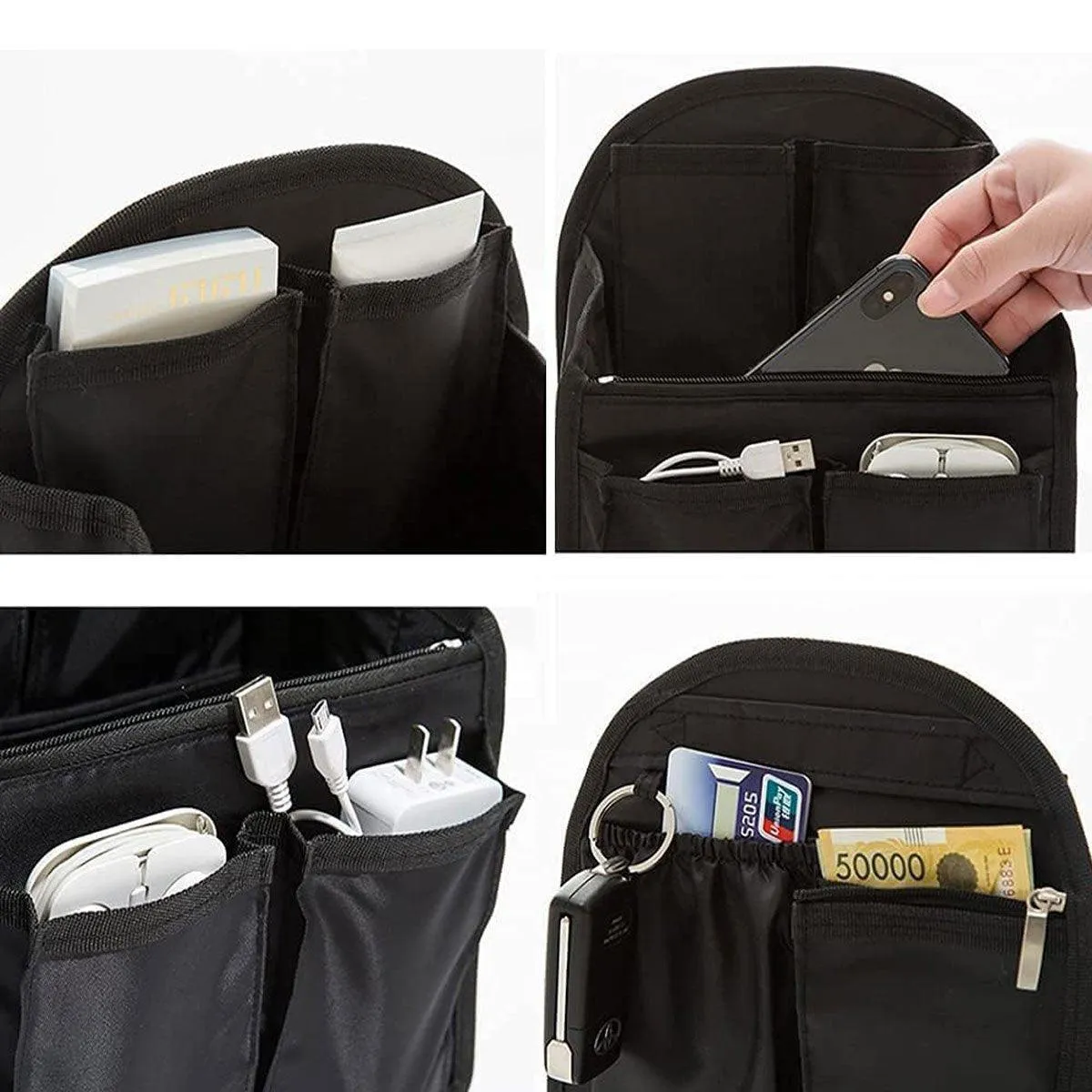 Backpack Liner Organizer Anti-theft Insert Bag For Handbag Travel Cosmetic Bags
