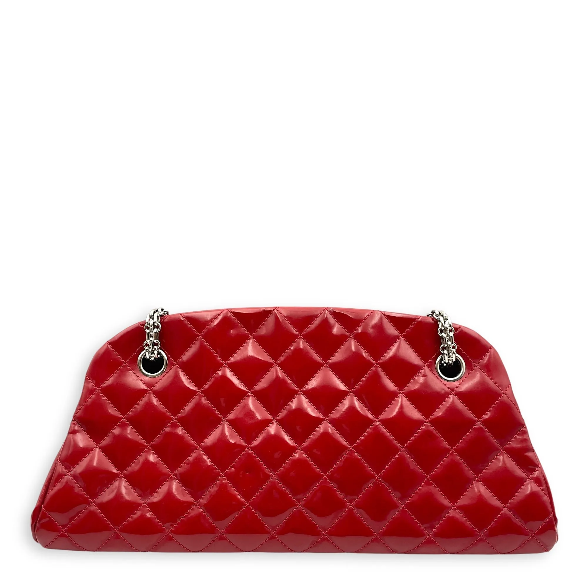 Bag Bowler Red Patent Silver Leather, Effective communication Shoulder in Mademoiselle Urgent clearance hardware