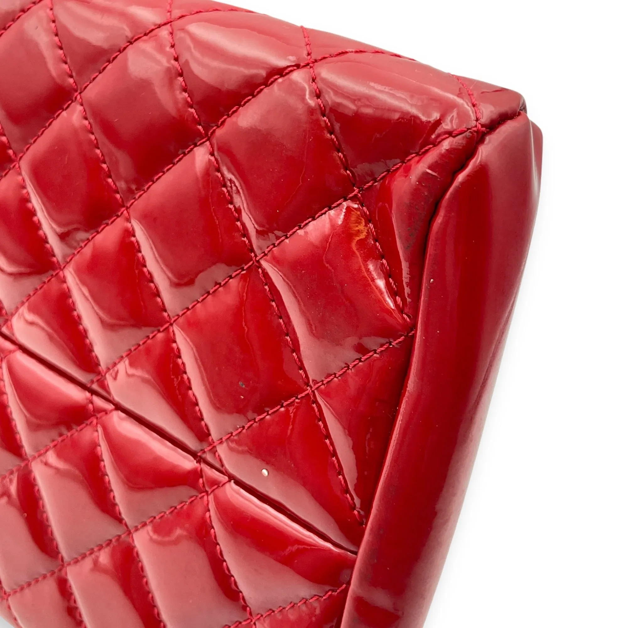 Bag Bowler Red Patent Silver Leather, Effective communication Shoulder in Mademoiselle Urgent clearance hardware