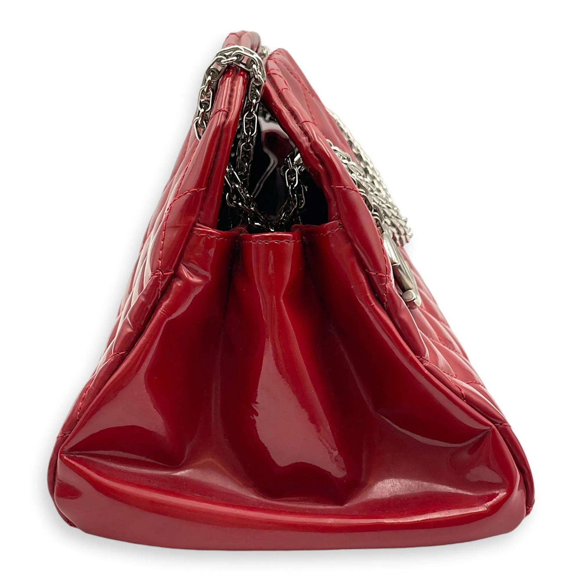 Bag Bowler Red Patent Silver Leather, Effective communication Shoulder in Mademoiselle Urgent clearance hardware