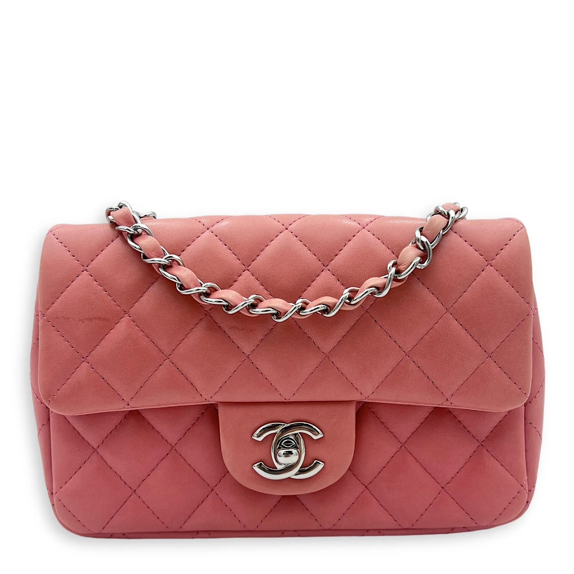 Bag Classic Rectangle in Reliable delivery Lambskin, Shoulder Hot deal Mini Pink hardware Gold