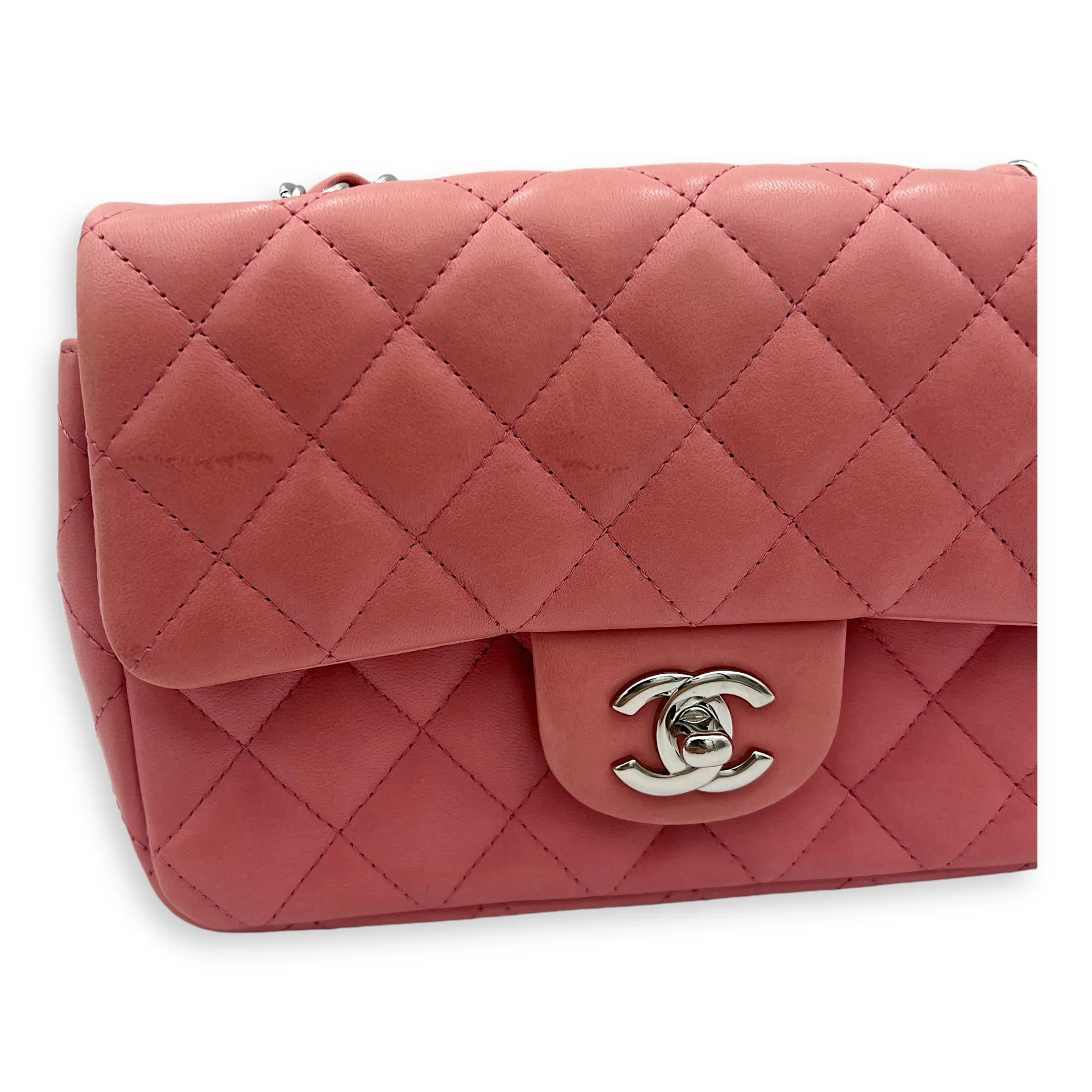 Bag Classic Rectangle in Reliable delivery Lambskin, Shoulder Hot deal Mini Pink hardware Gold