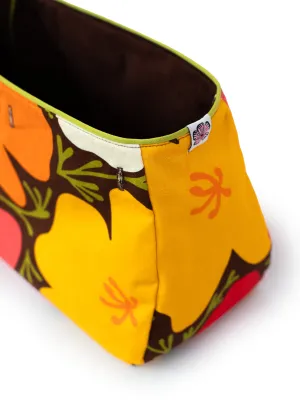 BAG COVER California Poppy & Brown Suede