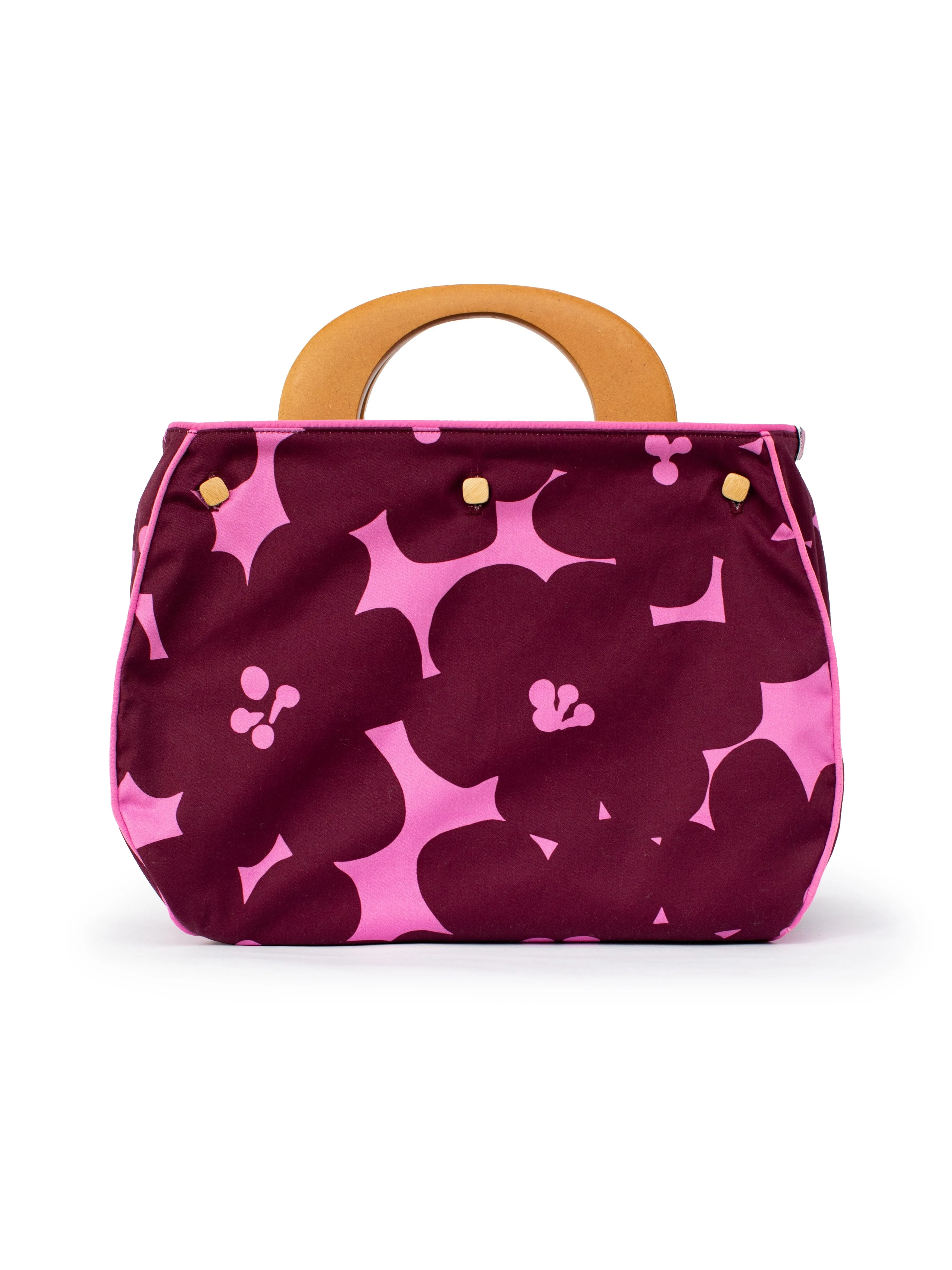 BAG COVER Jumbo Blooms Magenta & Black Suede