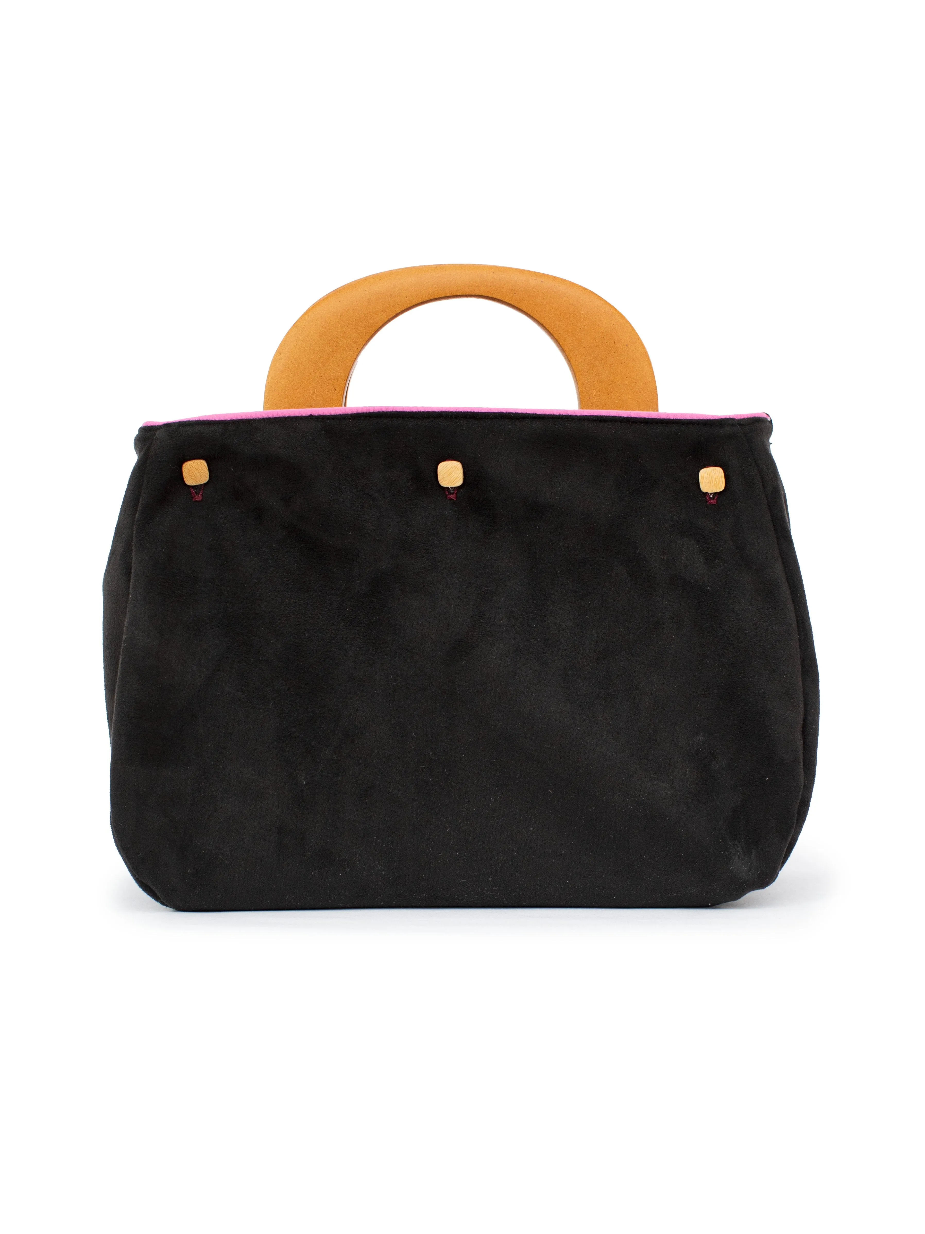 BAG COVER Jumbo Blooms Magenta & Black Suede