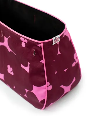 BAG COVER Jumbo Blooms Magenta & Black Suede