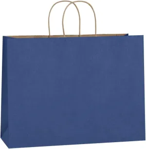 BagDream 25Pcs 16x6x12 Inches Kraft Paper Bags with Handles Bulk, Recycled Large Navy Blue Paper Gift Bags for Shopping, Retail, Grocery, Merchandise, Party Gifts