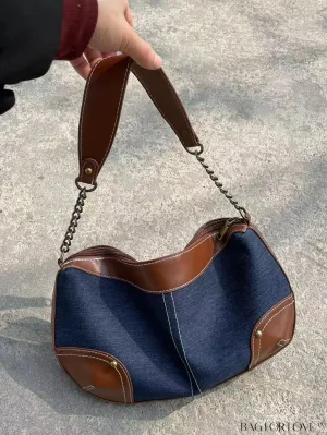 BagForLove - Stylish Denim Armpit Bag with Vibrant Contrast Color
