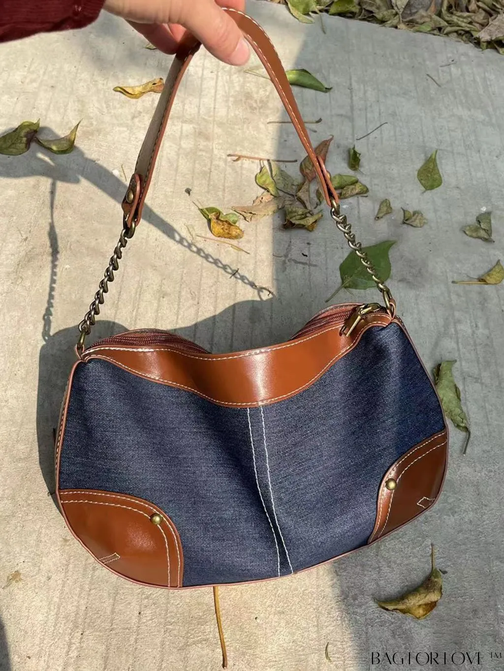 BagForLove - Stylish Denim Armpit Bag with Vibrant Contrast Color