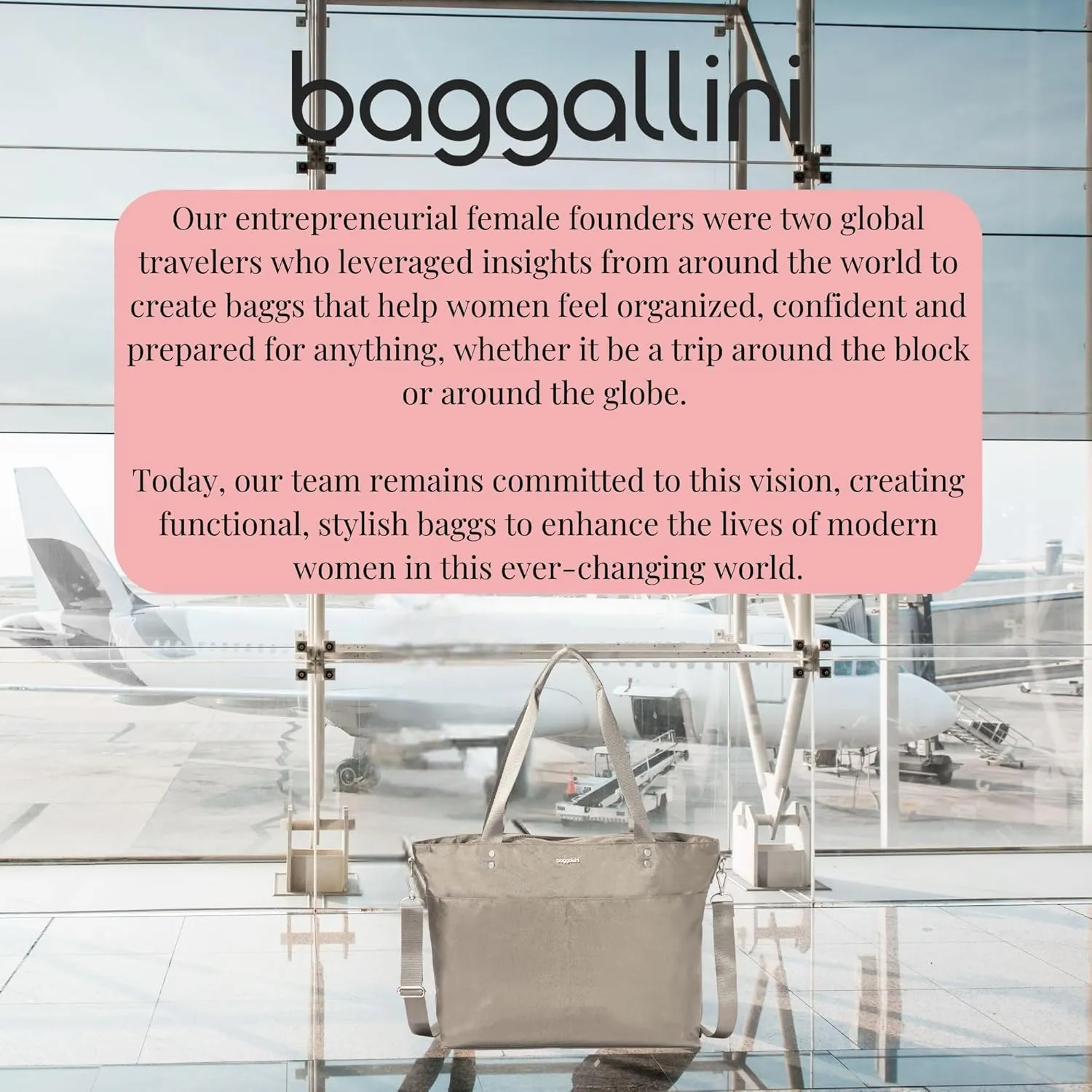 Baggallini Carryall Laptop Tote-Medium 12x19 Inch Travel Crossbody Shoulder Bag