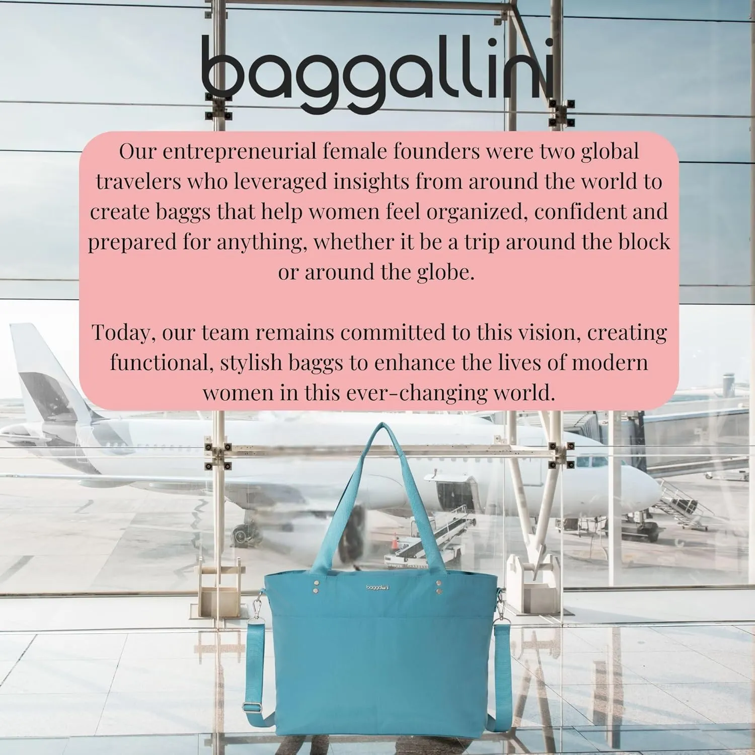Baggallini Carryall Laptop Tote-Medium 12x19 Inch Travel Crossbody Shoulder Bag