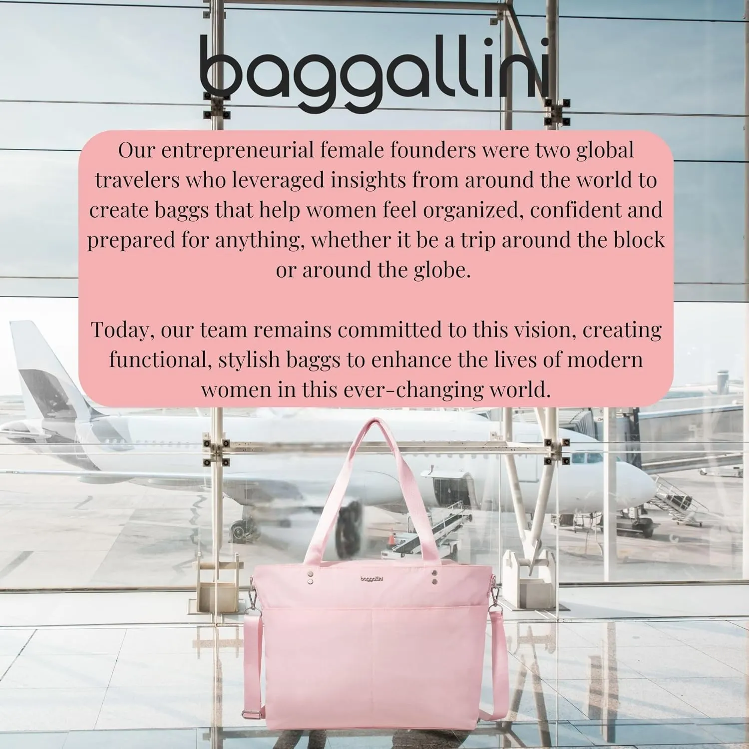 Baggallini Carryall Laptop Tote-Medium 12x19 Inch Travel Crossbody Shoulder Bag