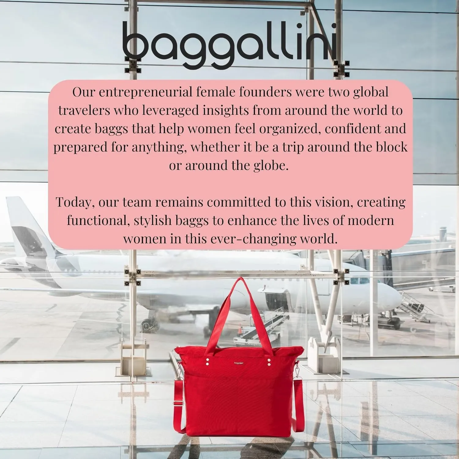 Baggallini Carryall Laptop Tote-Medium 12x19 Inch Travel Crossbody Shoulder Bag