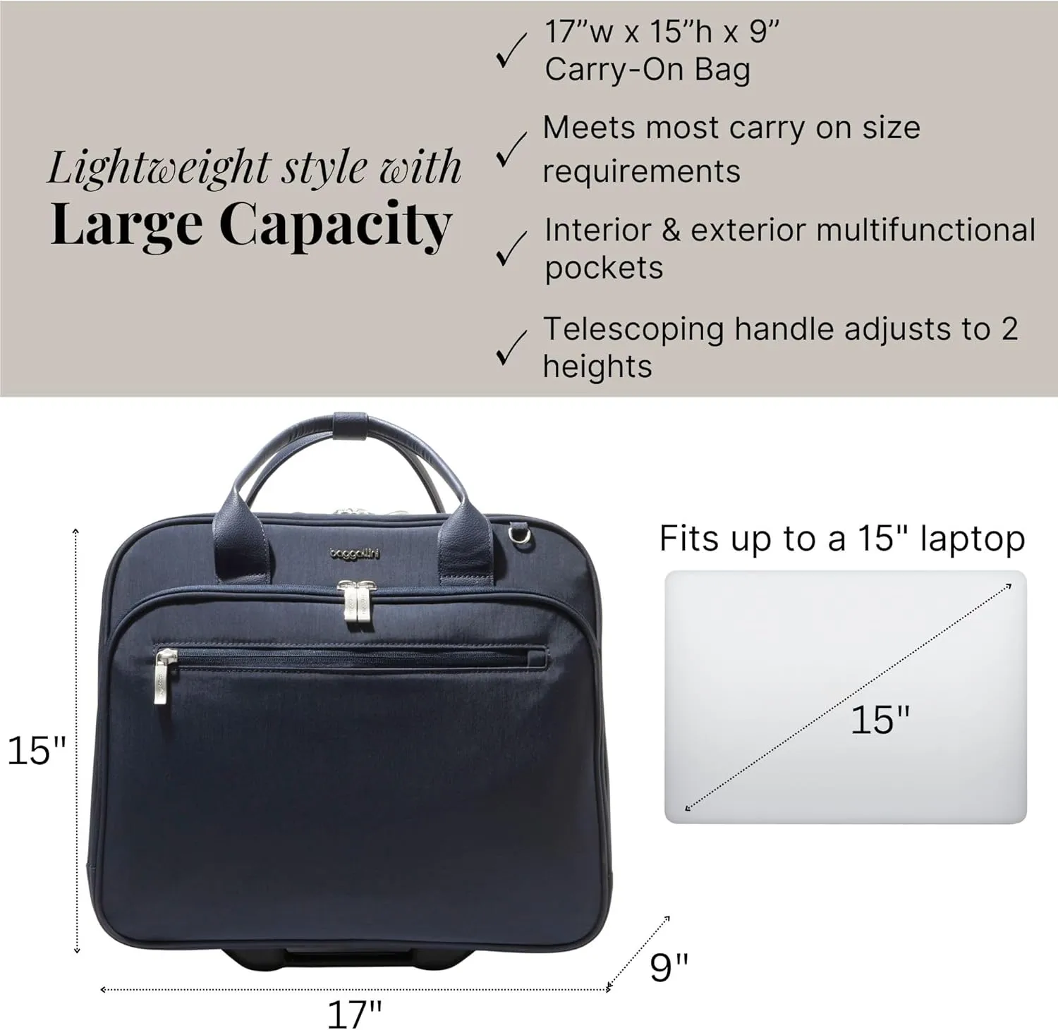 Baggallini Women's 2 Wheel Tote