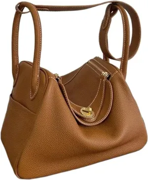 Bags for Women First layer cowhide mini bag genuine leather bag women's crossbody bag(Brown)