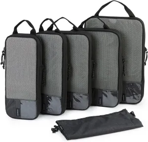 BAGSMART 6 Set Compression Packing Cubes - Lightweight Travel Essentials, Durable Luggage Organizer