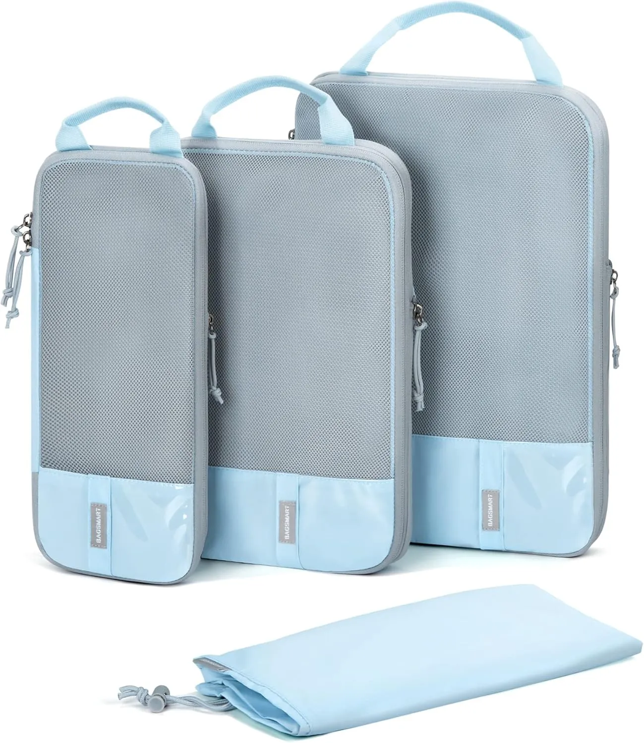 BAGSMART 6 Set Compression Packing Cubes - Lightweight Travel Essentials, Durable Luggage Organizer