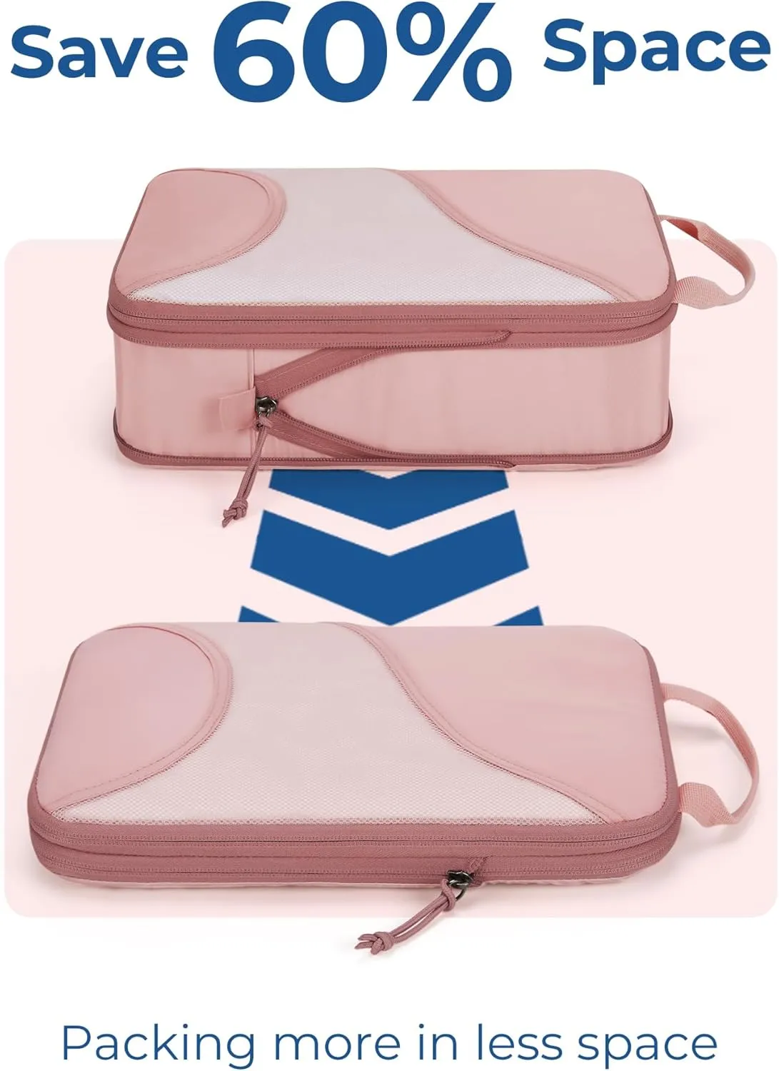 BAGSMART Compression Packing Cubes - 6 Set Travel Packing Cubes for Suitcases, Compression Suitcase Organizers with Shoe Bag