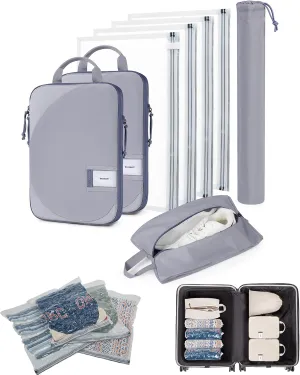 BAGSMART Packing Cubes for Suitcases, 8 Set Suitcase Organizer Bags Set & Vacuum Storage Bags for Travel
