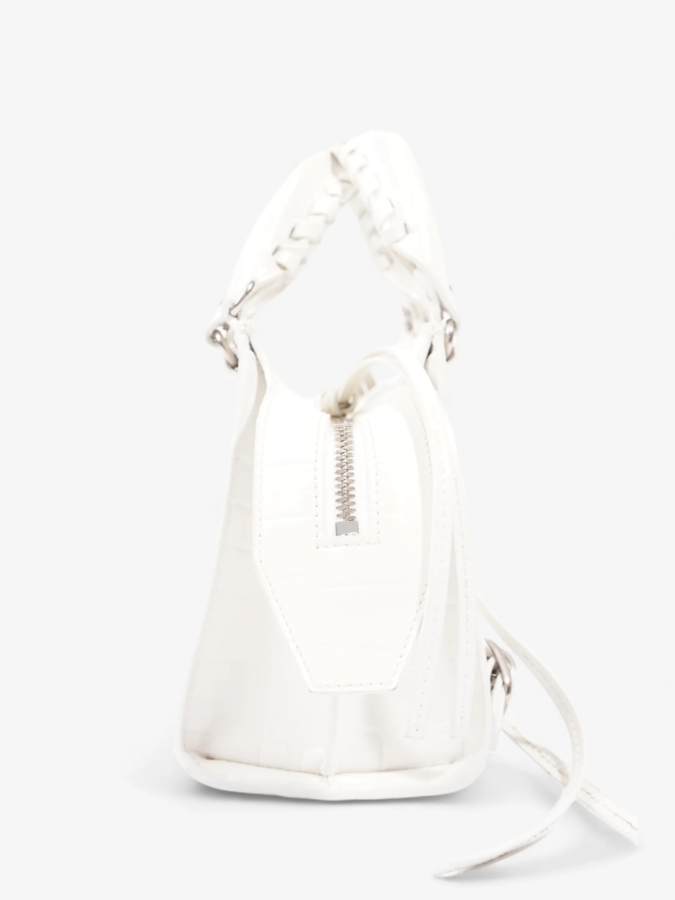 Balenciaga Neo Classic Mini White Embossed Leather