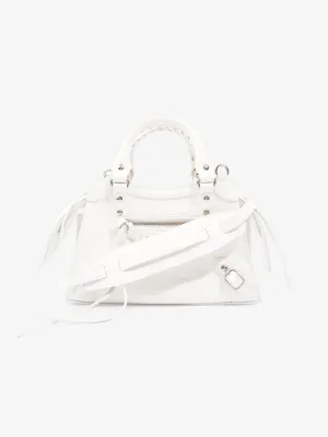 Balenciaga Neo Classic Mini White Embossed Leather