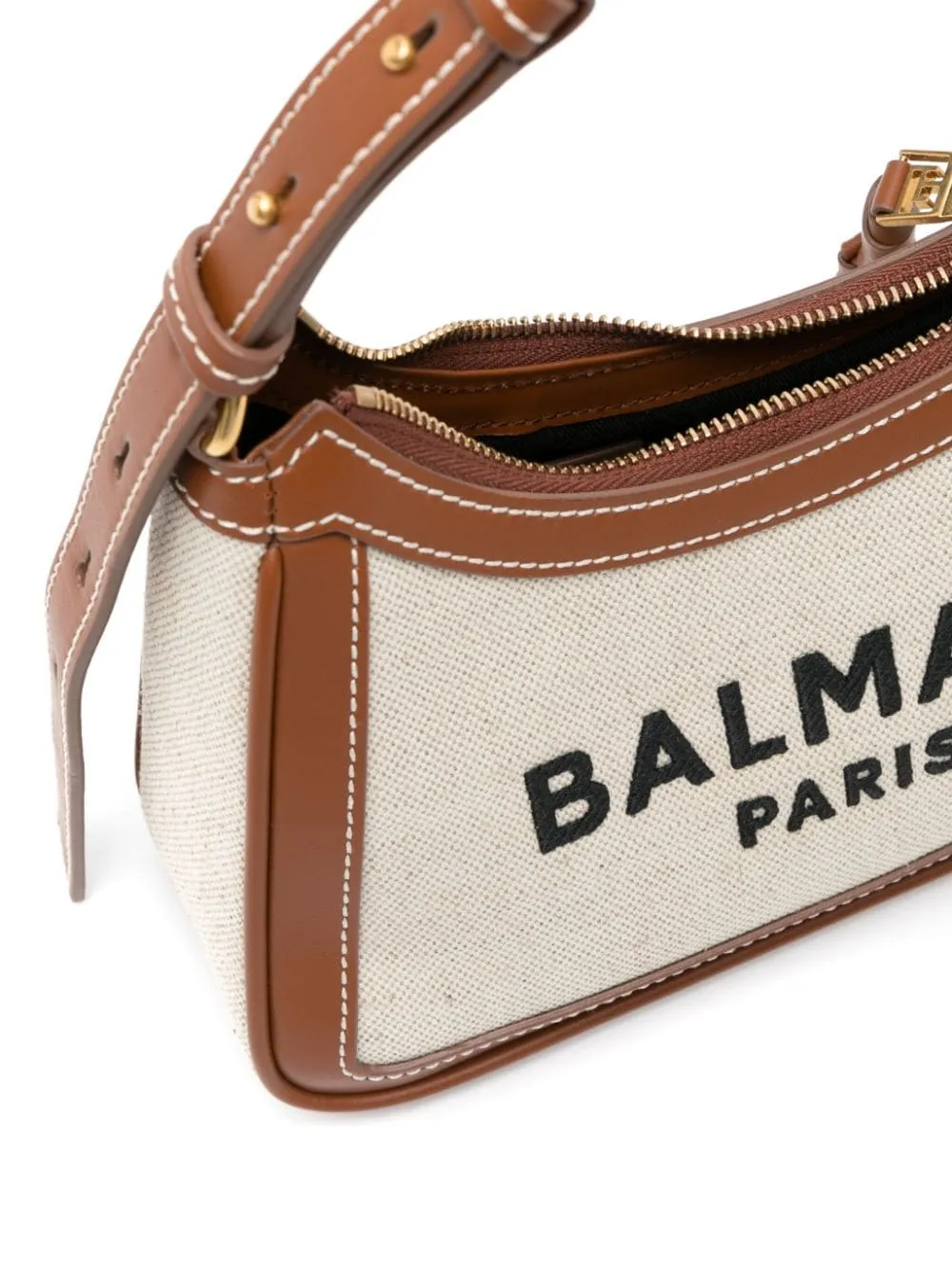 Balmain B Army Canvas And Leather Shoulder Bag