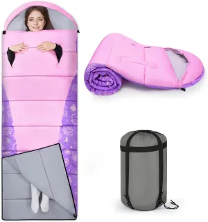 Basumee Sleeping Bags for Adults 3 Season Warm Cool Weather Wearable Camping Sleeping Bag with Compression Bag Portable Backpacking Hiking Camping Essential for Women Men Kids Teens