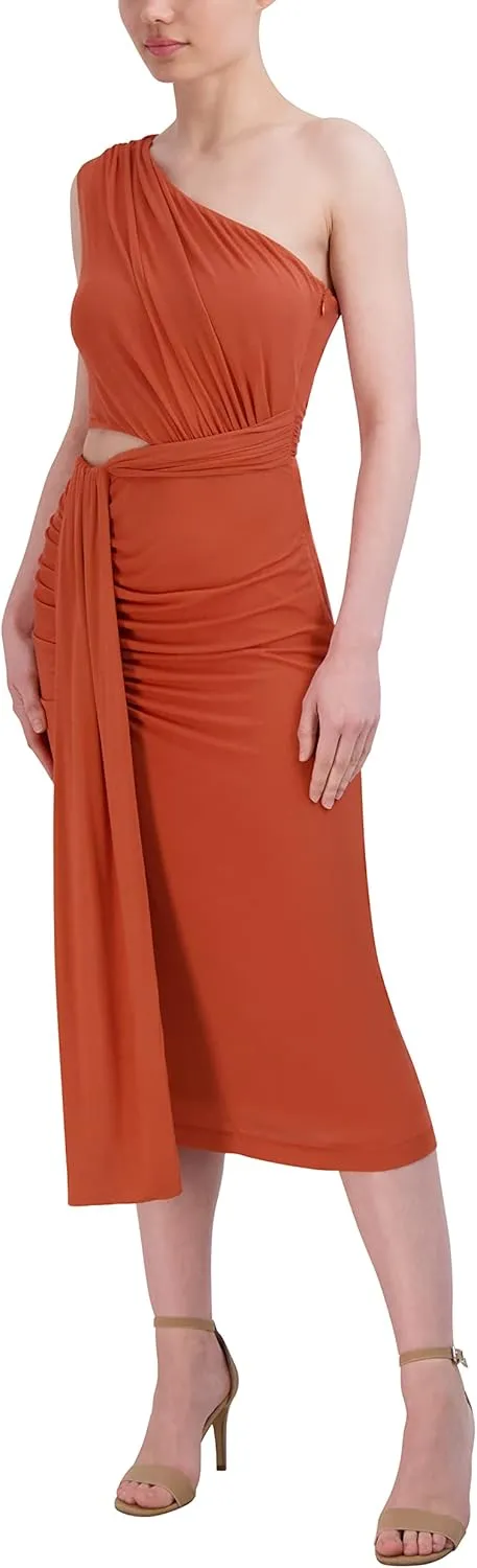 BCBGMAXAZRIA Women's One Shoulder Neck Jersey Cutout Dress