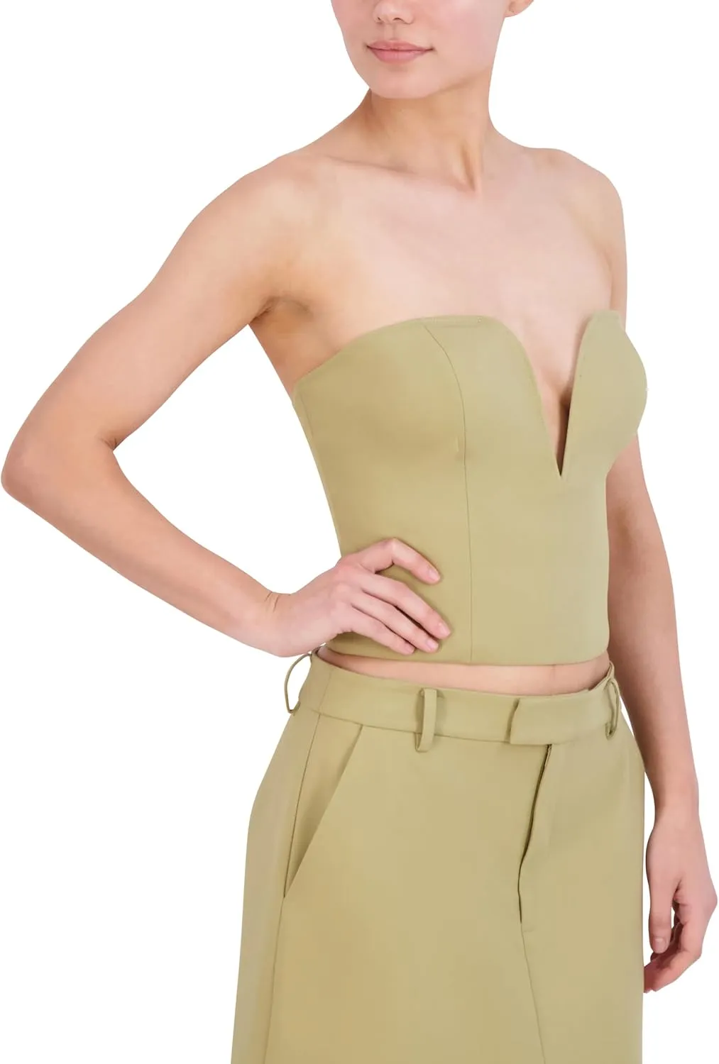 BCBGMAXAZRIA Women's Sweetheart Neck Strapless Corset Top
