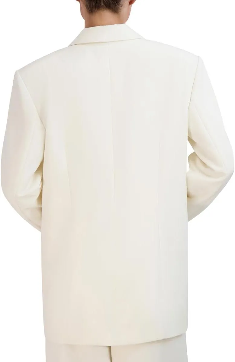 BCBGMAXAZRIA Women's V Neck Relaxed Style Oversized Blazer