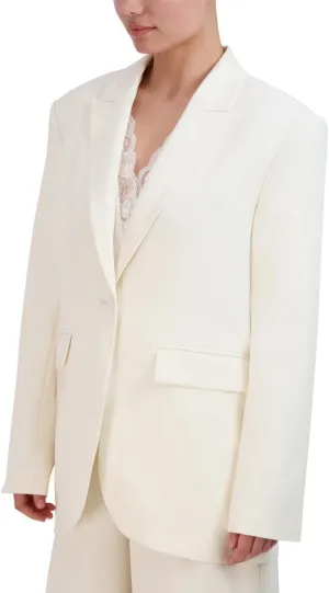 BCBGMAXAZRIA Women's V Neck Relaxed Style Oversized Blazer
