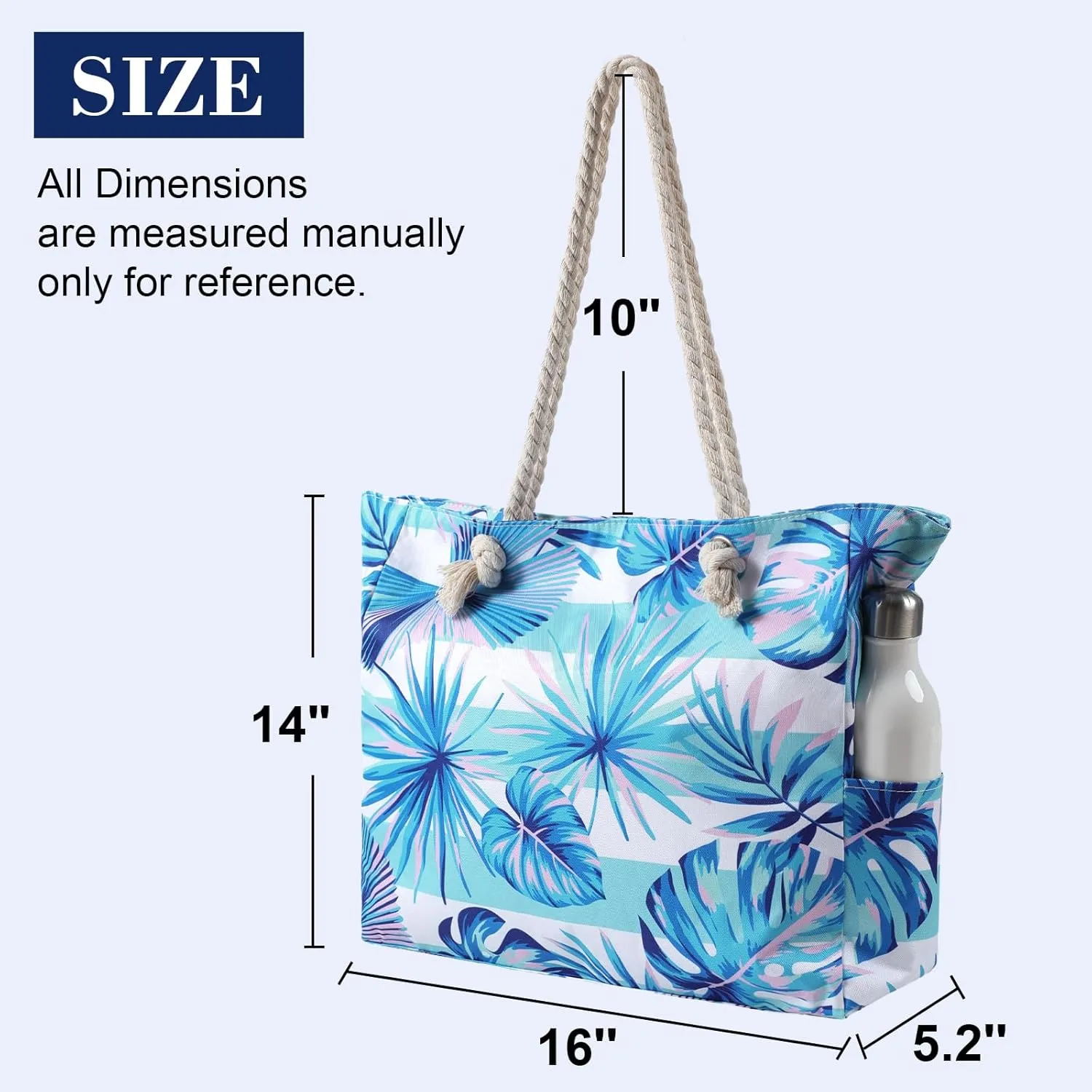 Beach Bags for Women - Large Beach Tote Bag Waterproof Sandproof with Zipper, Swiming Pool Bag Large Tote