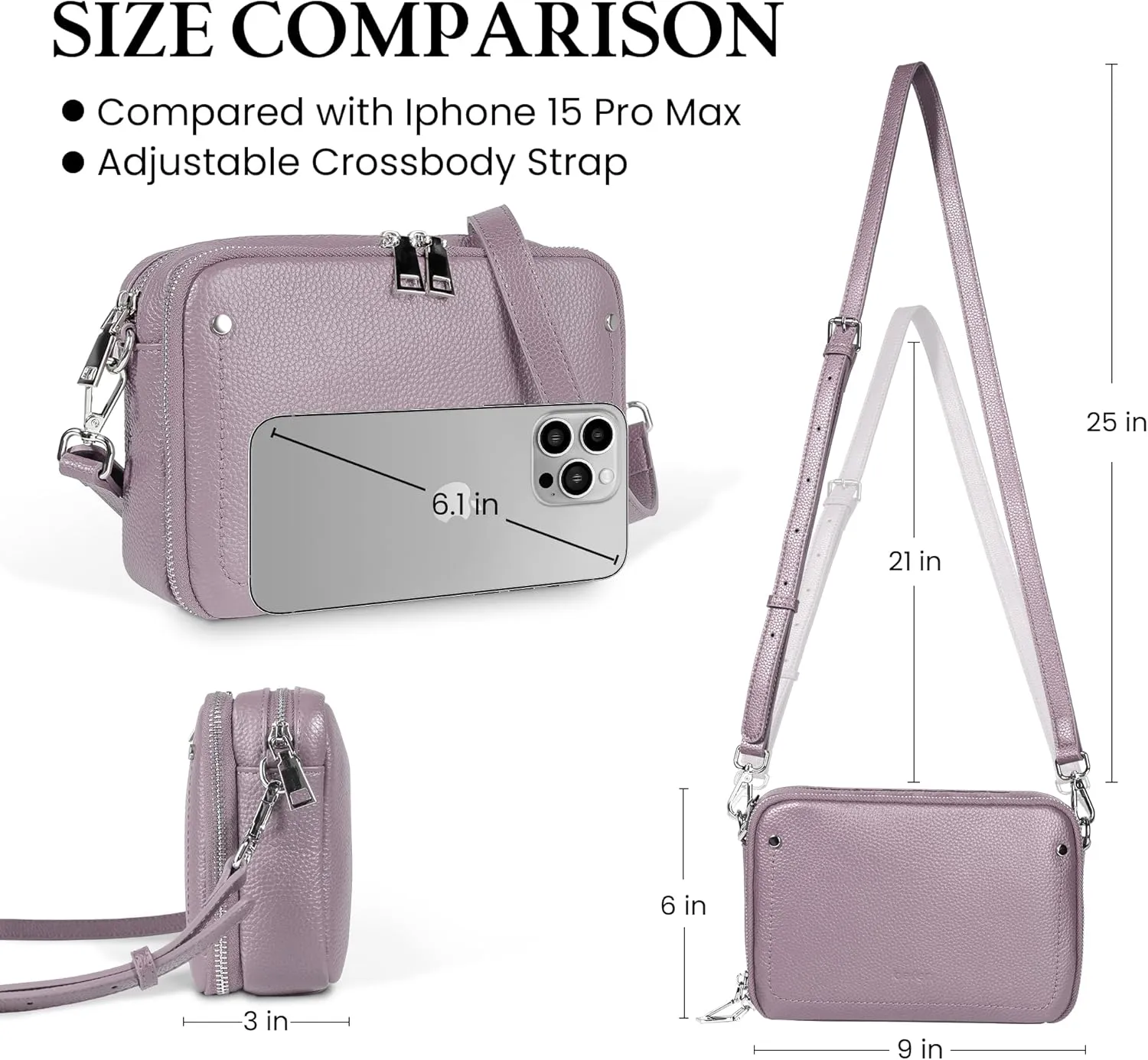 befen Genuine Leather Crossbody Bags for Women, Purses with Built in RFID Wallet Woman Camera Shoulder Bag Handbags