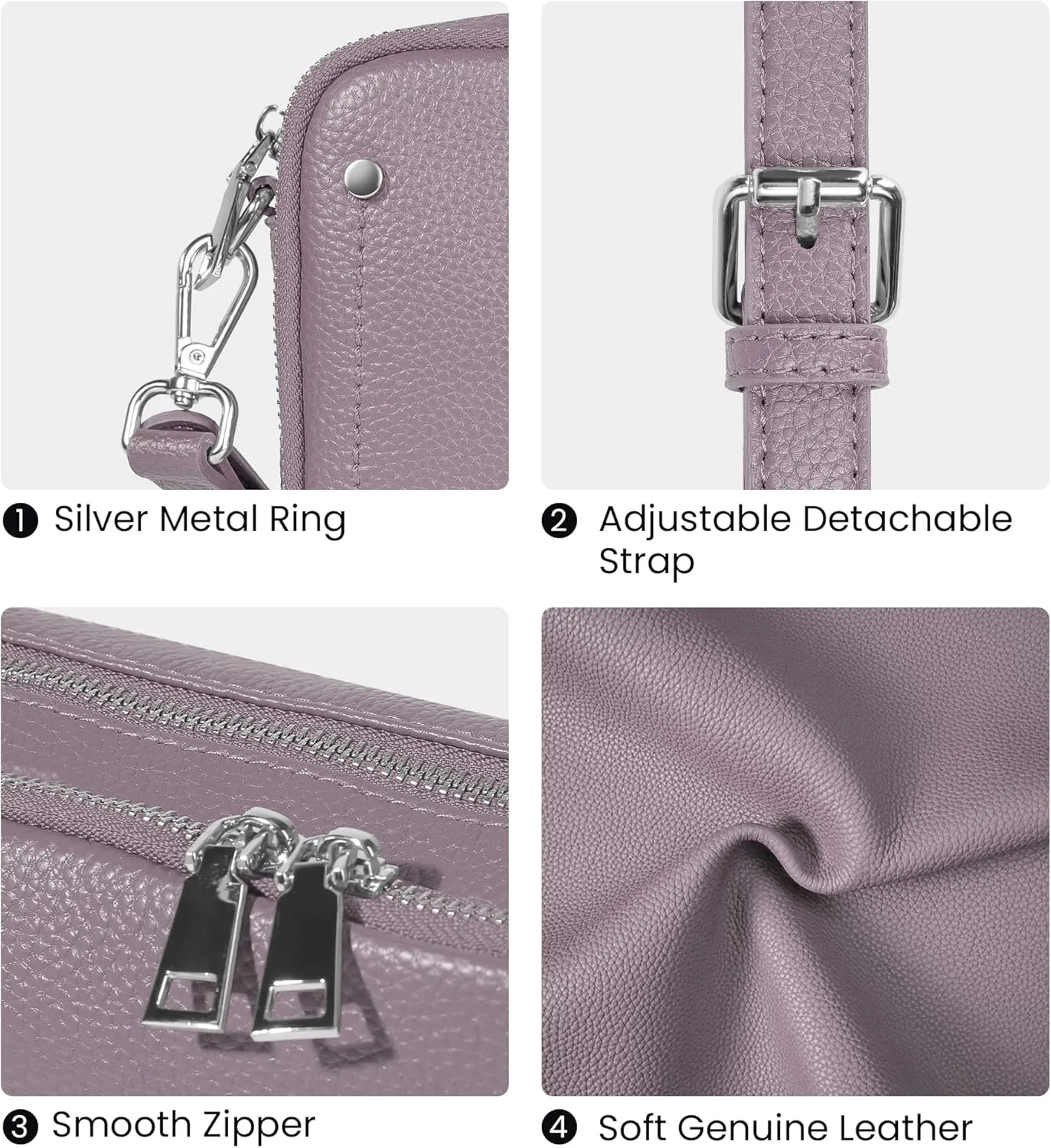 befen Genuine Leather Crossbody Bags for Women, Purses with Built in RFID Wallet Woman Camera Shoulder Bag Handbags