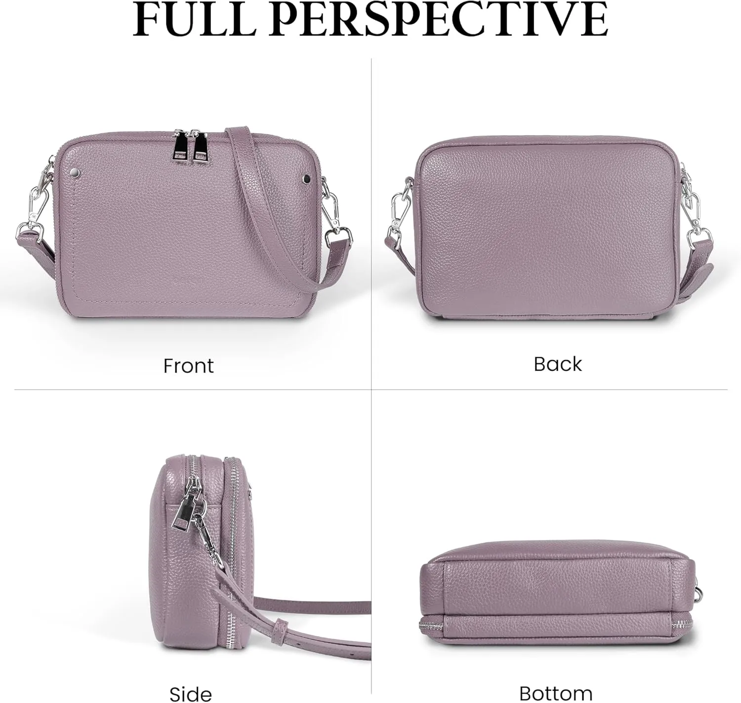 befen Genuine Leather Crossbody Bags for Women, Purses with Built in RFID Wallet Woman Camera Shoulder Bag Handbags