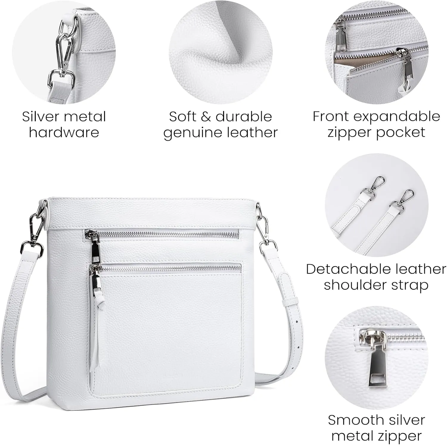 befen Genuine Leather Crossbody Bags for Women, Women's Lightweight Medium Crossbody Shoulder Purses Handbags