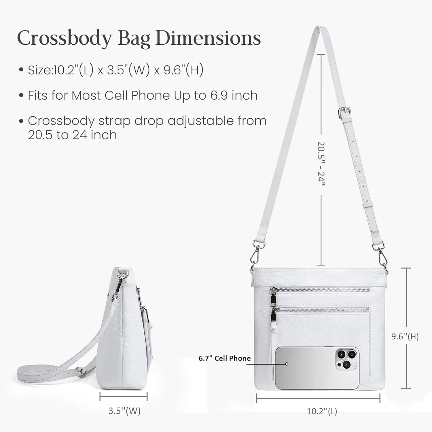 befen Genuine Leather Crossbody Bags for Women, Women's Lightweight Medium Crossbody Shoulder Purses Handbags