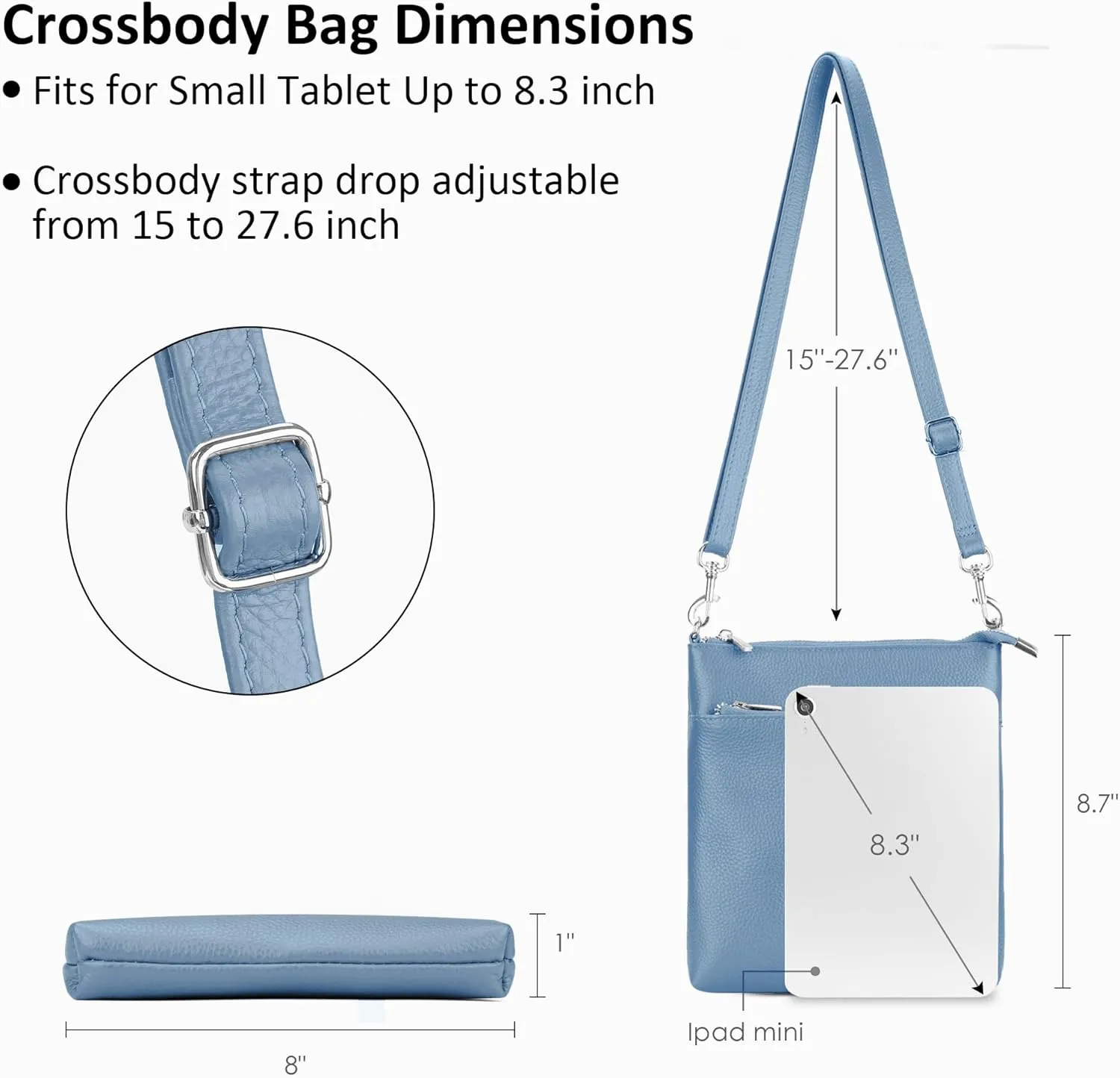 befen Genuine Leather Small Crossbody Purses for Women Travel Cross Body Bags Lightweight with Adjustable Shoulder Strap